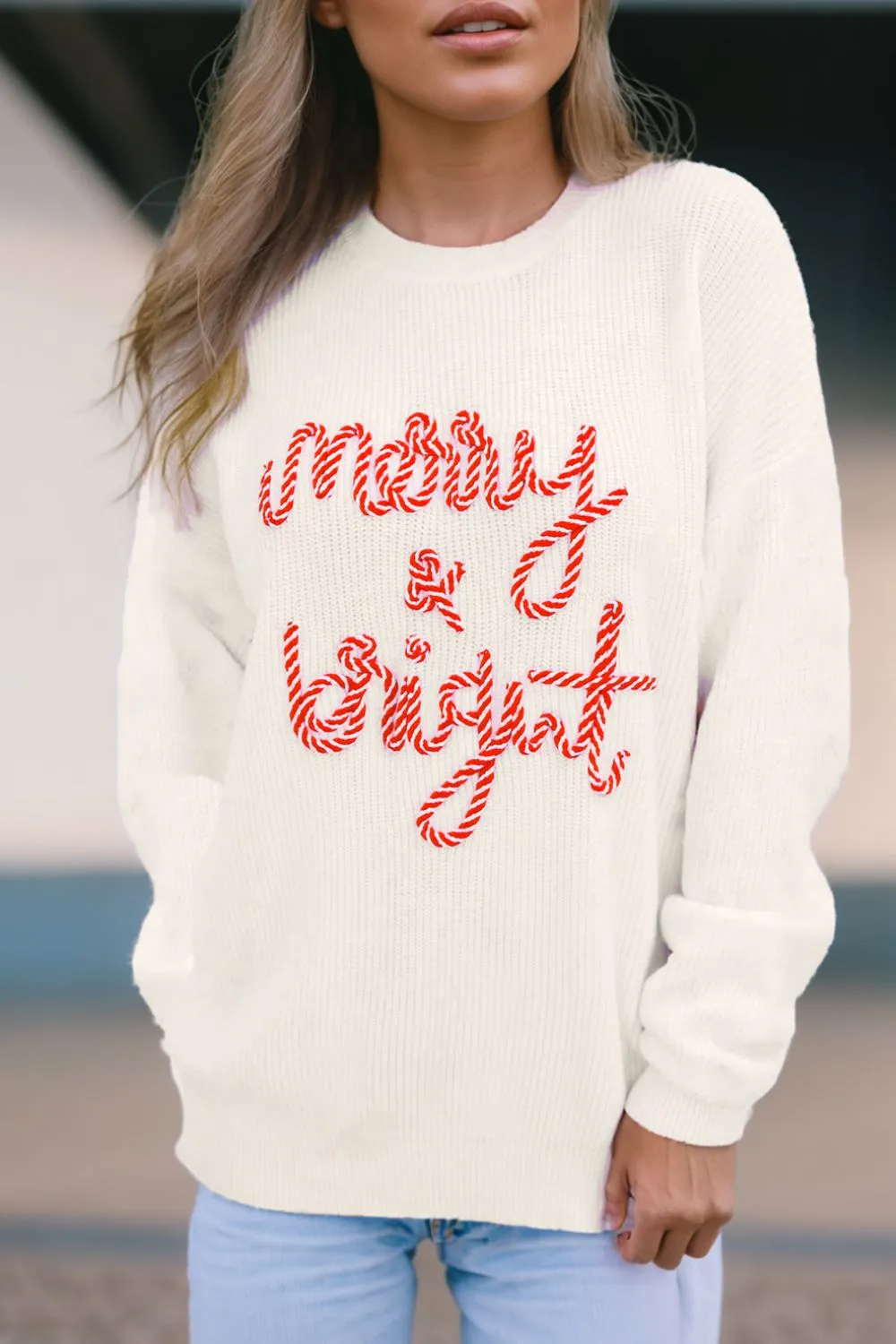 MERRY & BRIGHT Round Neck Sweater sold by Charming Charlie product image thumbnail 2