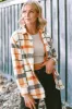 Plaid Snap Down Collared Neck Shacket sold by Charming Charlie