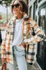Plaid Snap Down Collared Neck Shacket sold by Charming Charlie