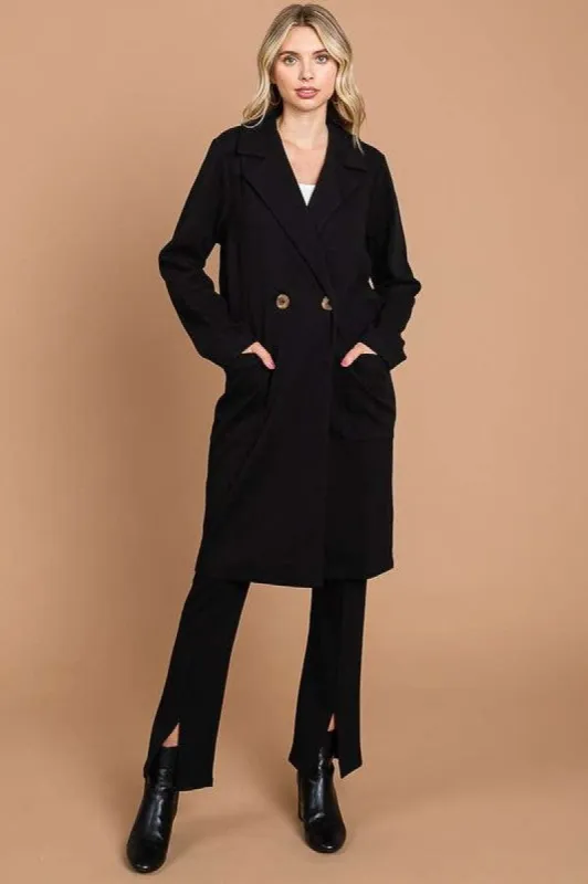 Culture Code Double Breast Lapel Collar Coat sold by Charming Charlie