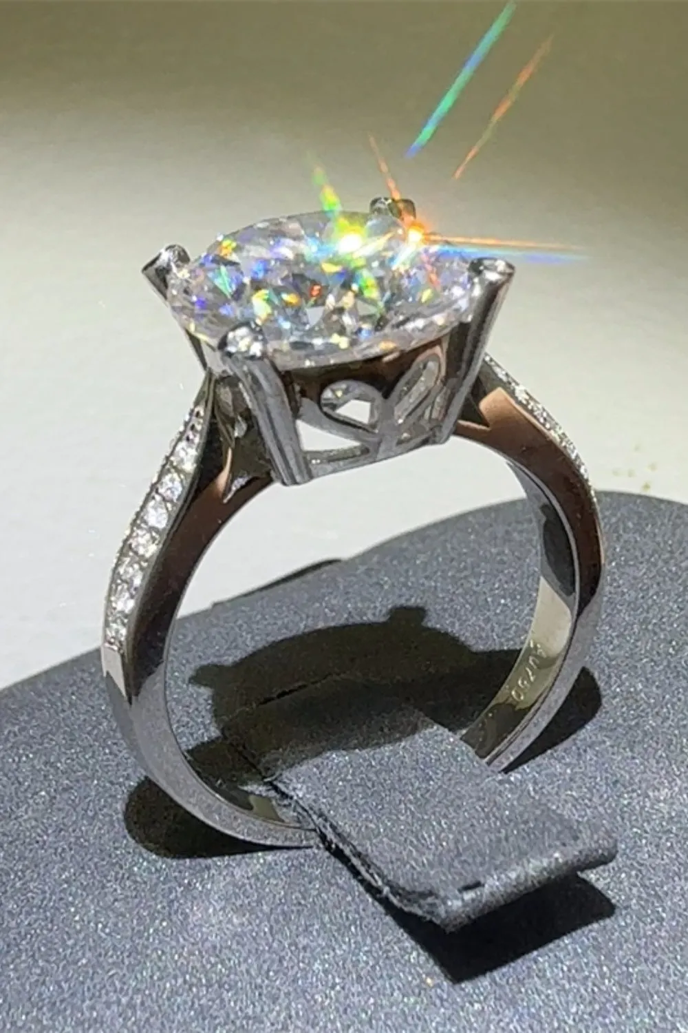 5 Carat Moissanite 925 Sterling Silver Ring sold by Charming Charlie product image thumbnail 4
