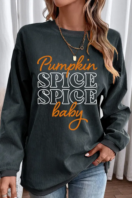 Letter Graphic Round Neck Long Sleeve Sweatshirt sold by Charming Charlie
