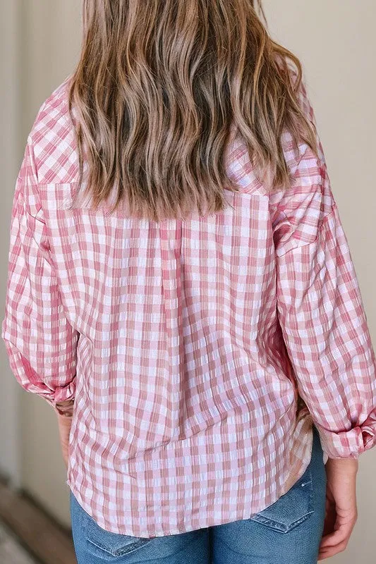 Gingham Print Chest Pockets Buttoned Shirt sold by Charming Charlie product image thumbnail 3