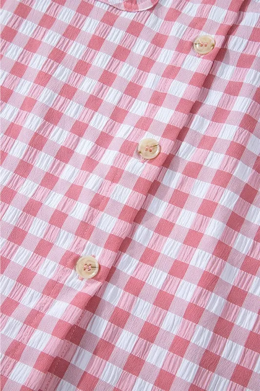 Gingham Print Chest Pockets Buttoned Shirt sold by Charming Charlie product image thumbnail 5