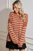 Casual Stripe Round Neck Drop Shoulder Sweater sold by Charming Charlie