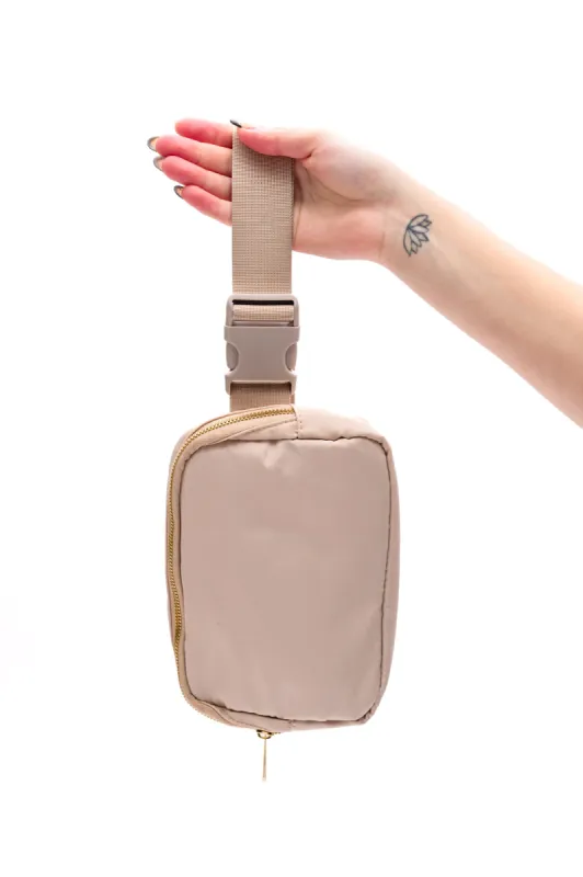 Everywhere I Go Crossbody Belt Bag in Khaki sold by Charming Charlie