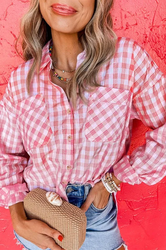 Chest Pockets Buttoned Collared Shirt Blouses sold by Charming Charlie