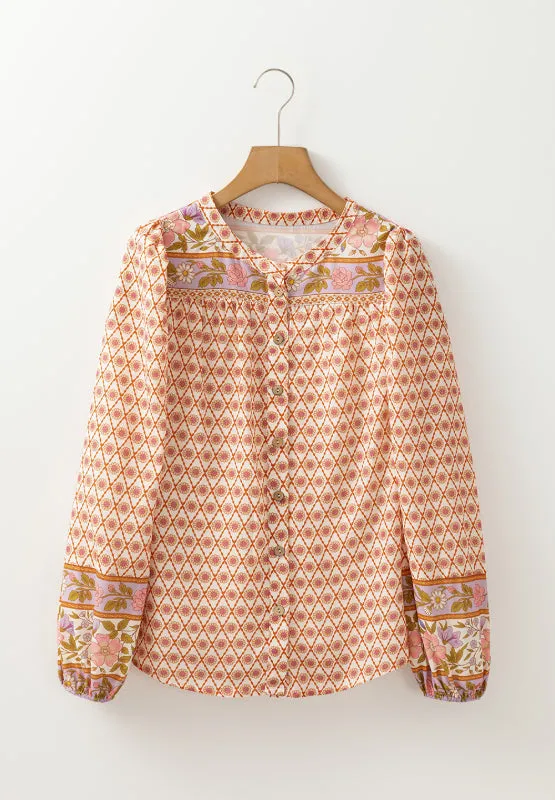 Printed Button Down Long Sleeve Shirt sold by Charming Charlie product image thumbnail 4