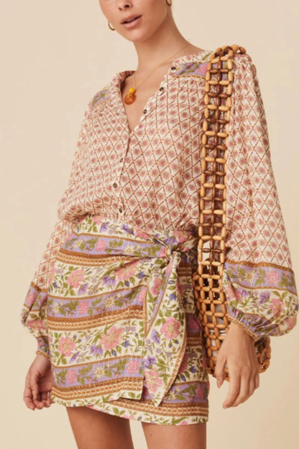 Printed Button Down Long Sleeve Shirt sold by Charming Charlie product image thumbnail 3