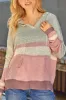 Color Block Long Sleeve Drawstring Hooded Sweater sold by Charming Charlie