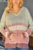 Color Block Long Sleeve Drawstring Hooded Sweater sold by Charming Charlie