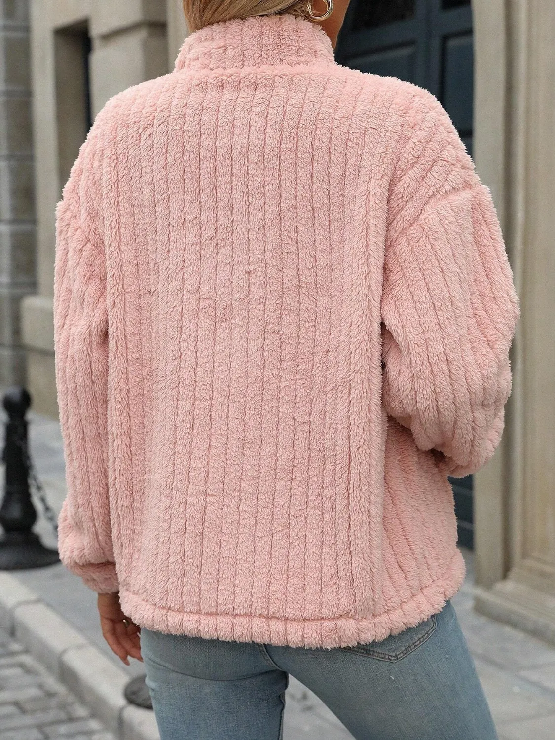 Mock Neck Zip Up Jacket with Pockets sold by Charming Charlie product image thumbnail 3