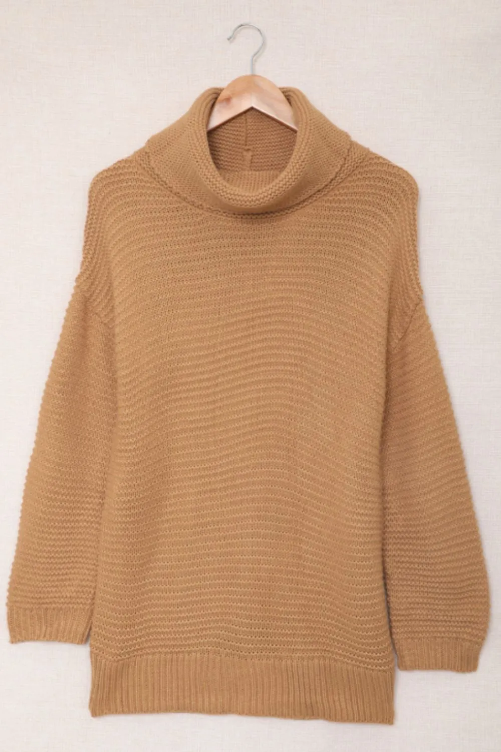 Side Slit Turtleneck Long Sleeve Sweater sold by Charming Charlie product image thumbnail 4
