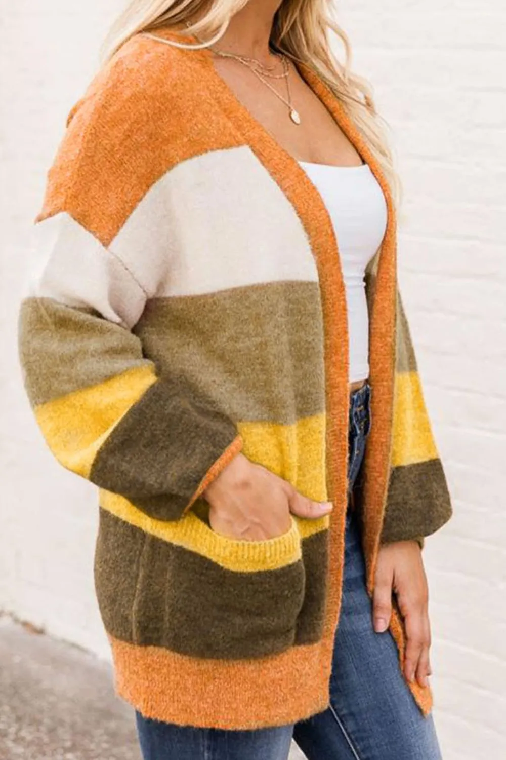Open Front Color Block Cardigan sold by Charming Charlie product image thumbnail 2