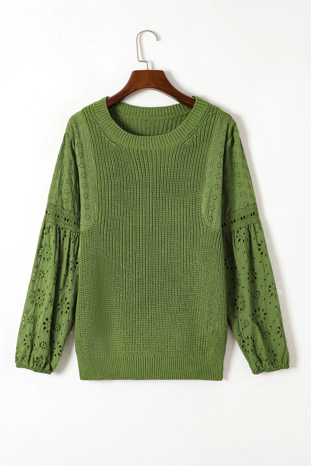 Eyelet Round Neck Drop Shoulder Sweater sold by Charming Charlie product image thumbnail 4