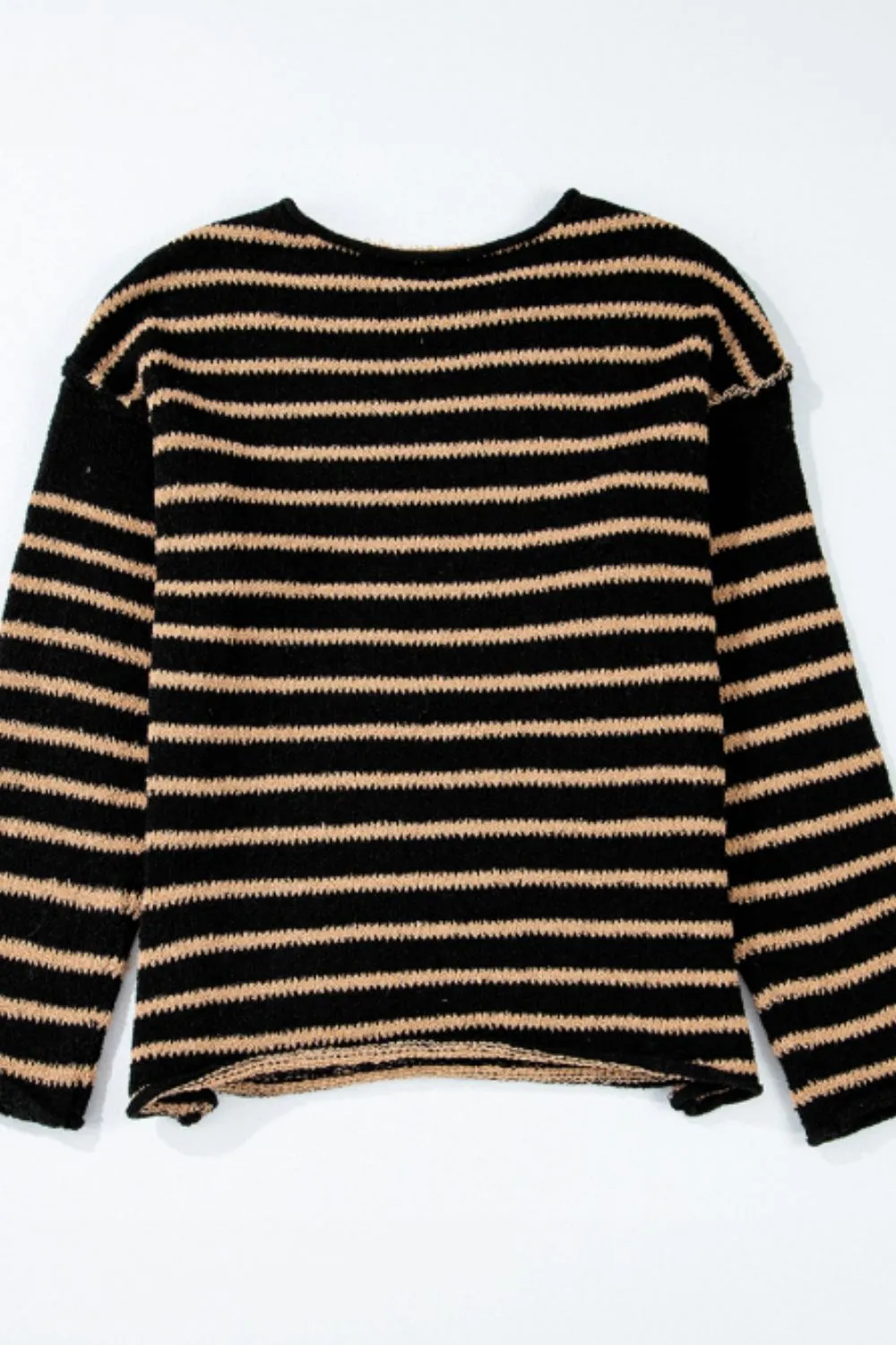 Stripe Drop Shoulder Round Neck Sweater sold by Charming Charlie product image thumbnail 5