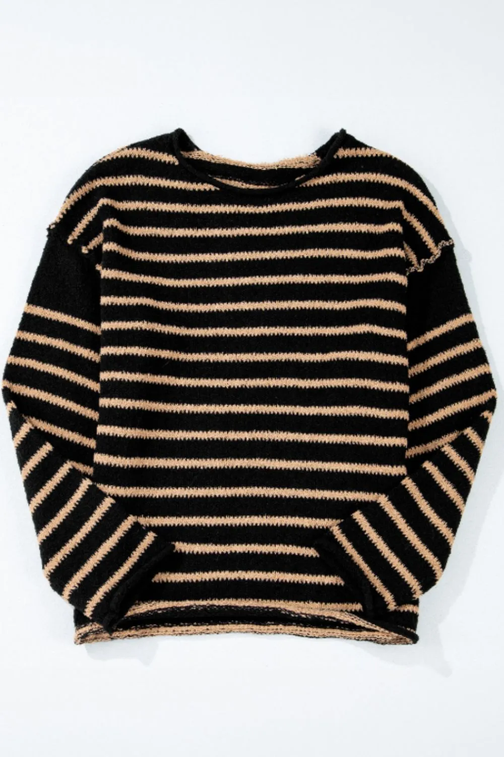 Stripe Drop Shoulder Round Neck Sweater sold by Charming Charlie product image thumbnail 4