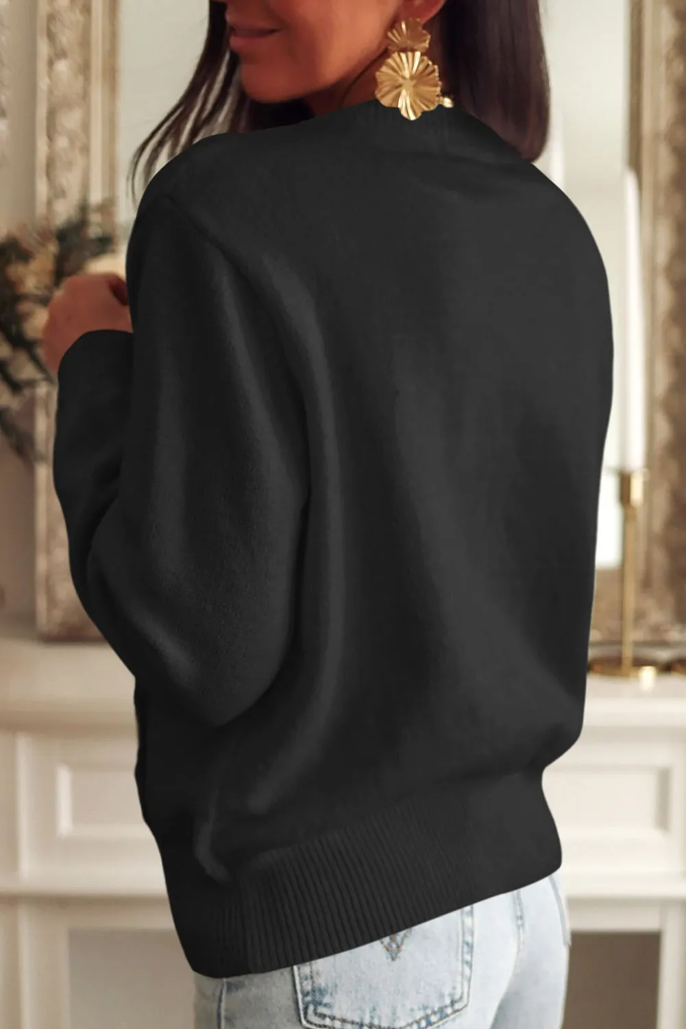 Lace Detail Button Down Long Sleeve Cardigan sold by Charming Charlie product image thumbnail 5