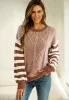 Striped Round Neck Dropped Shoulder Sweater sold by Charming Charlie