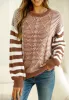 Striped Round Neck Dropped Shoulder Sweater sold by Charming Charlie