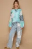 POL Floral Patchwork Round Neck Knit Top sold by Charming Charlie