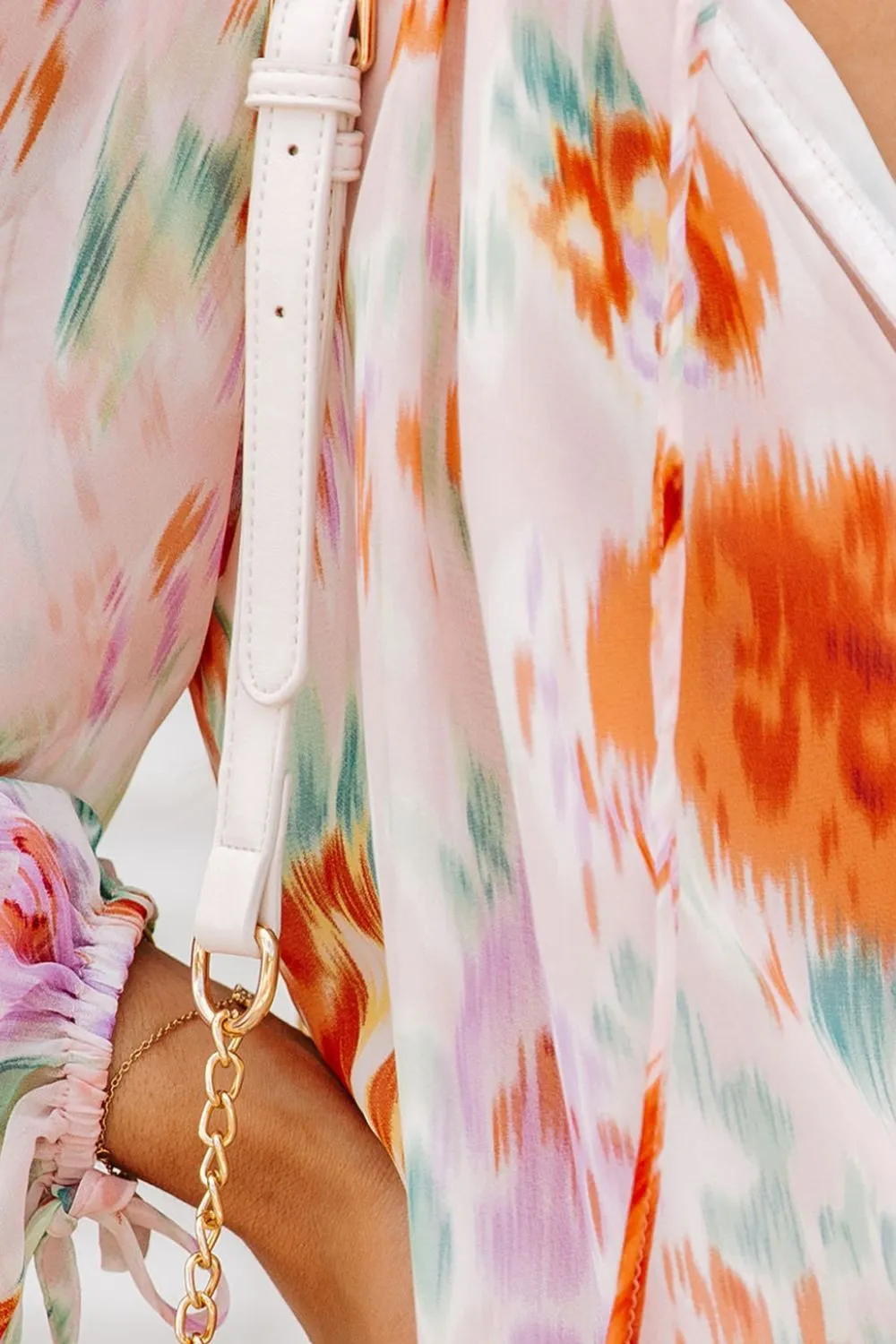 Printed Tie Neck Long Sleeve Blouse sold by Charming Charlie product image thumbnail 5