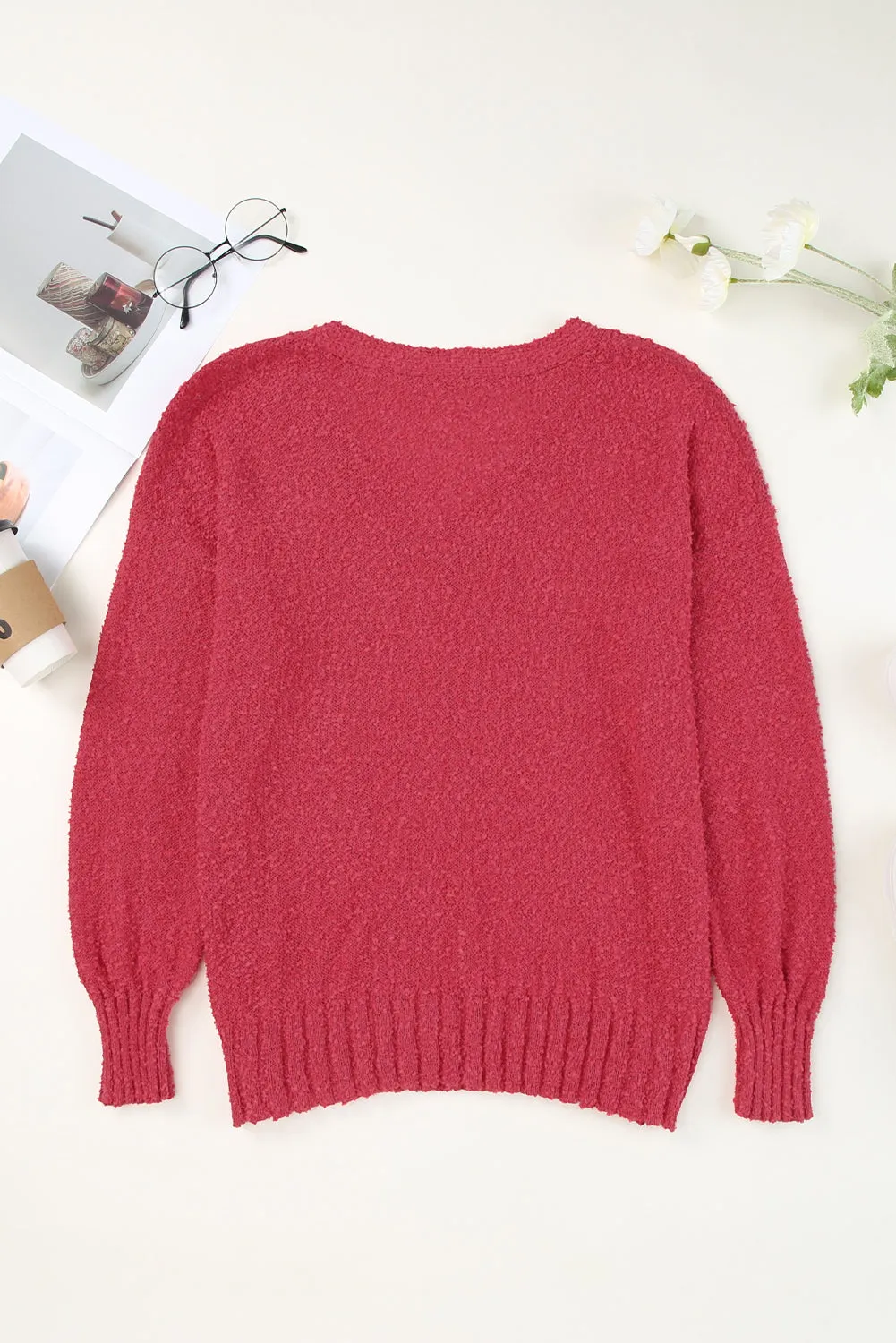 V-Neck Dropped Shoulder Sweater sold by Charming Charlie product image thumbnail 4