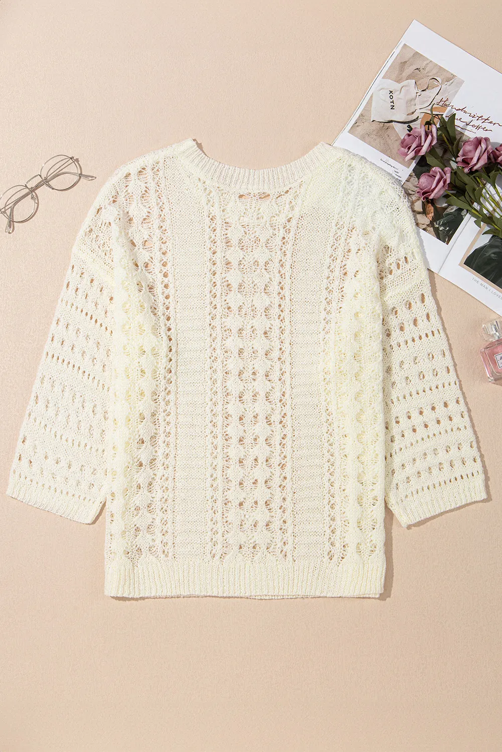 Hollow Out Drop Shoulder Sweater sold by Charming Charlie product image thumbnail 4