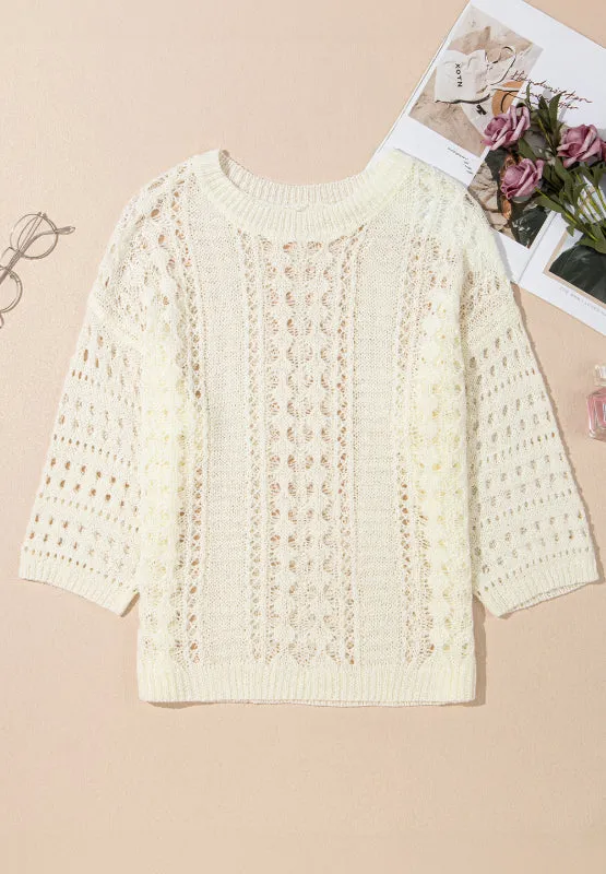 Hollow Out Drop Shoulder Sweater sold by Charming Charlie product image thumbnail 3
