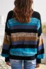Contrast Striped Round Neck Drop Shoulder Sweater sold by Charming Charlie