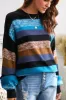 Contrast Striped Round Neck Drop Shoulder Sweater sold by Charming Charlie