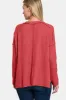 Zenana Full Size Exposed Seam Brushed Round Neck Sweater sold by Charming Charlie