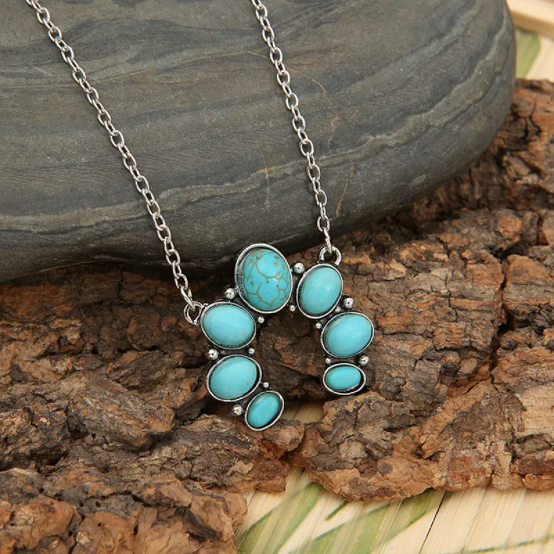 Artificial Turquoise Alloy Pendant Necklace sold by Charming Charlie