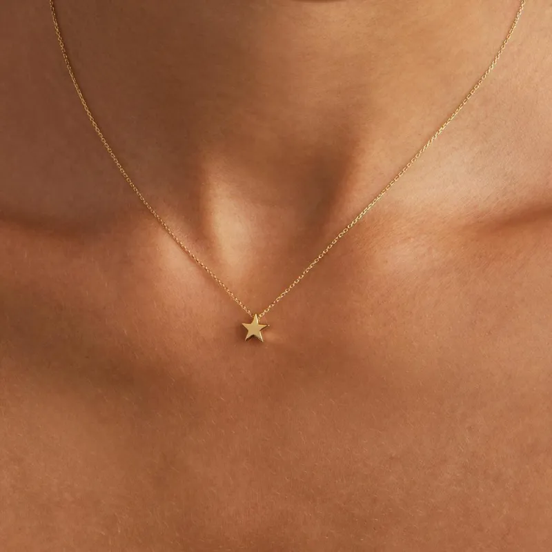 18K Gold-Plated Titanium Steel Star Necklace sold by Charming Charlie