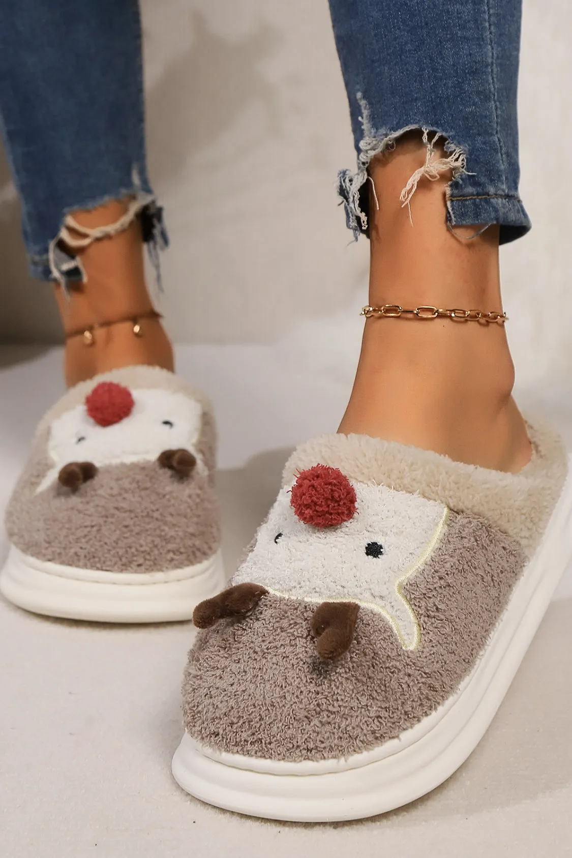 Elk Furry PVC Flat Slippers sold by Charming Charlie product image thumbnail 3