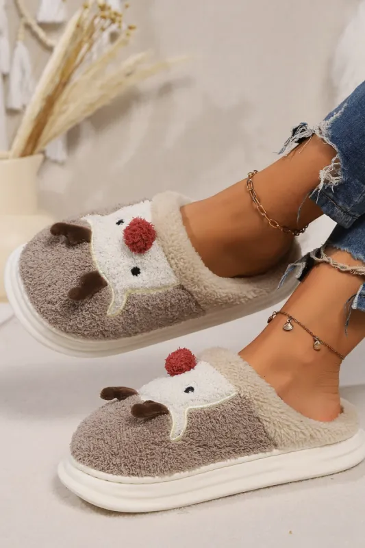 Elk Furry PVC Flat Slippers sold by Charming Charlie