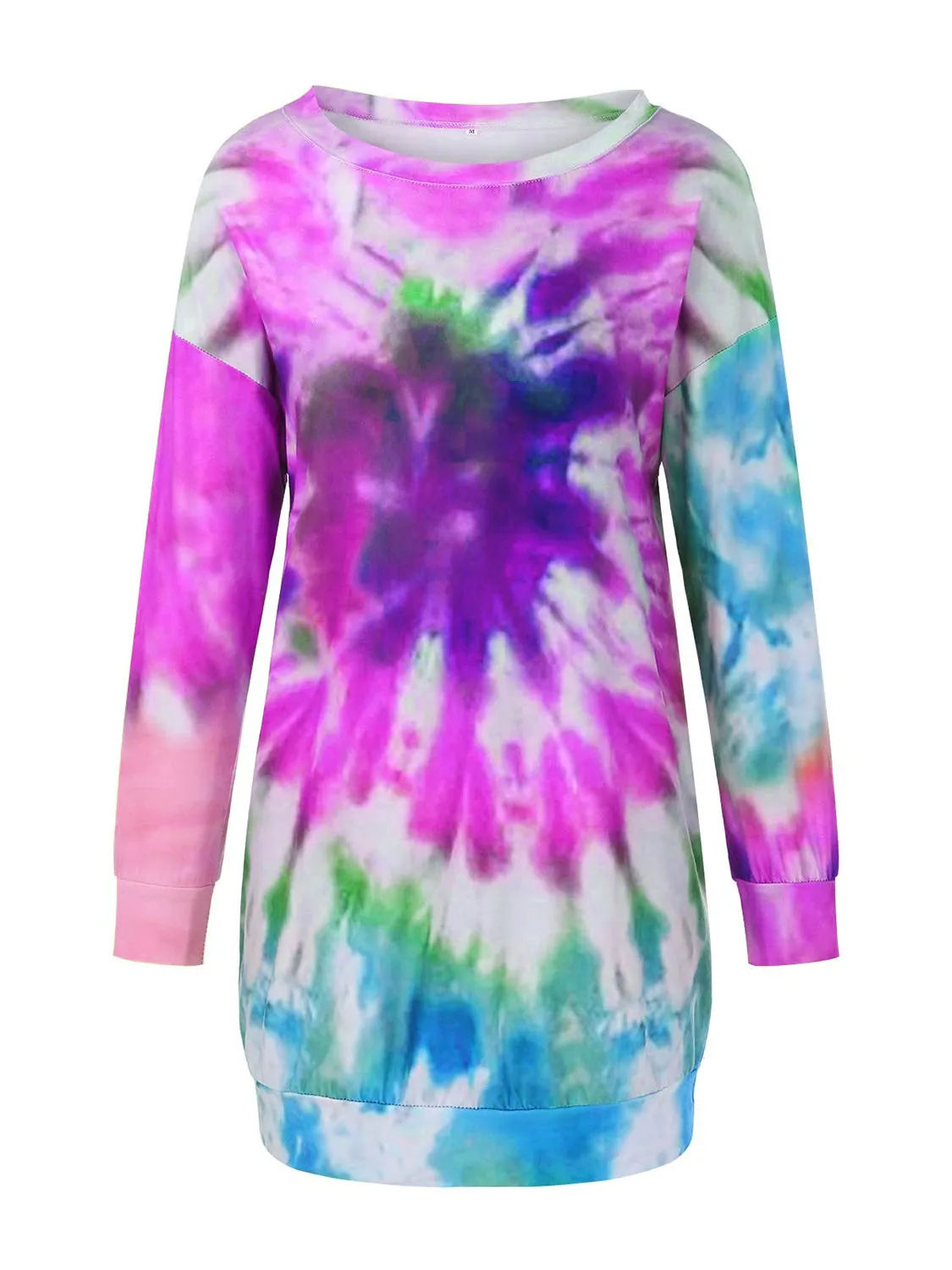 Full Size Tie-Dye Round Neck Long Sleeve Dress sold by Charming Charlie product image thumbnail 5