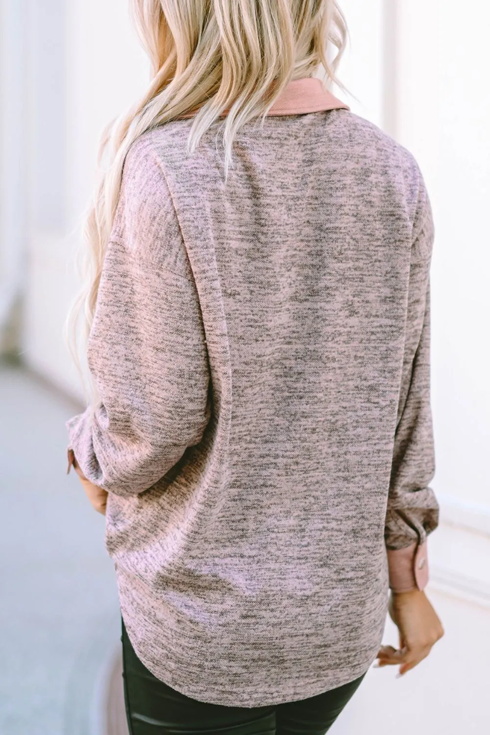 Contrast Trim Button Up Shacket sold by Charming Charlie product image thumbnail 5