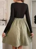 Contrast Round Neck Long Sleeve Dress sold by Charming Charlie