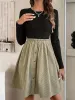 Contrast Round Neck Long Sleeve Dress sold by Charming Charlie
