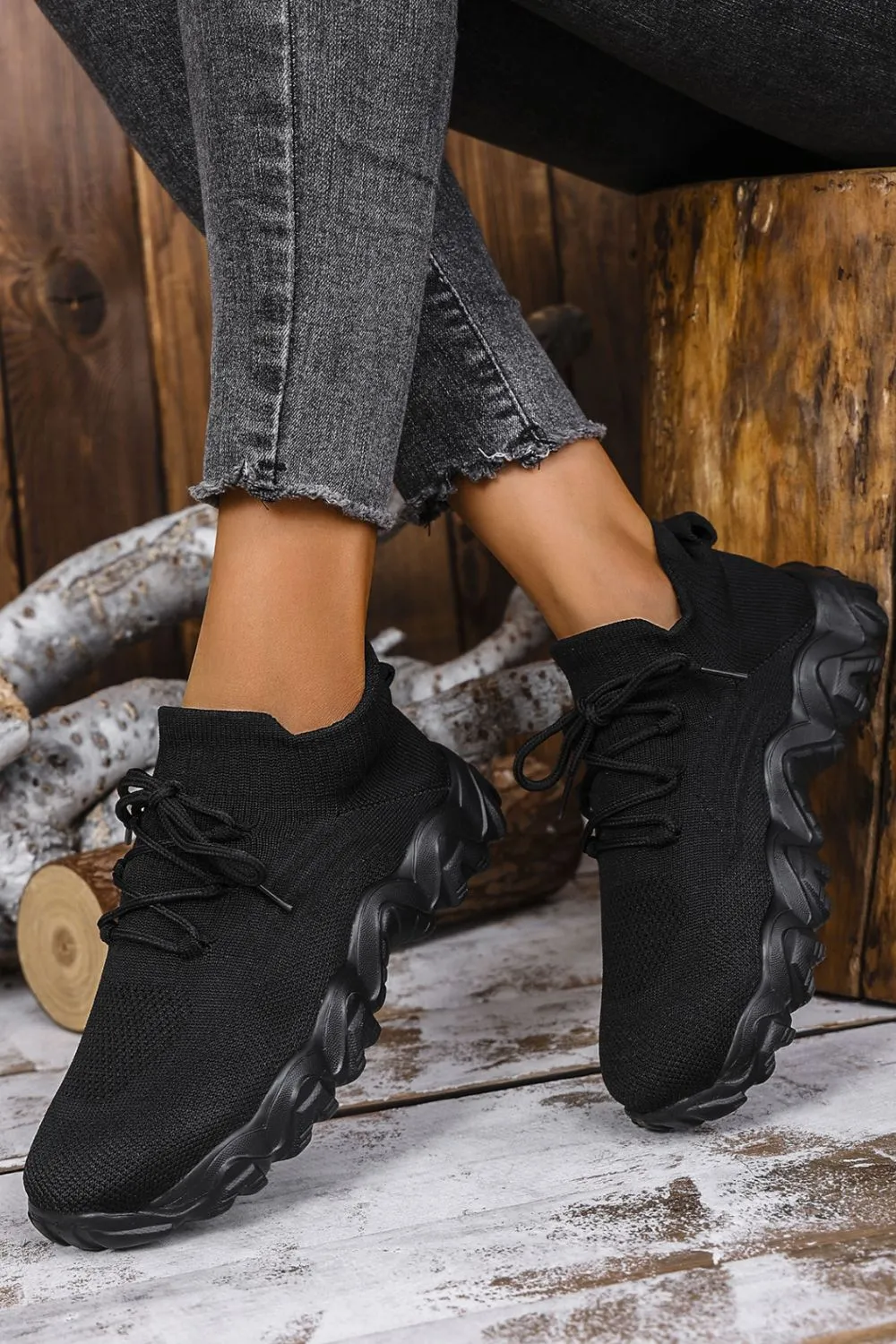 Mesh Lace-Up Round Toe Athletic sold by Charming Charlie product image thumbnail 2