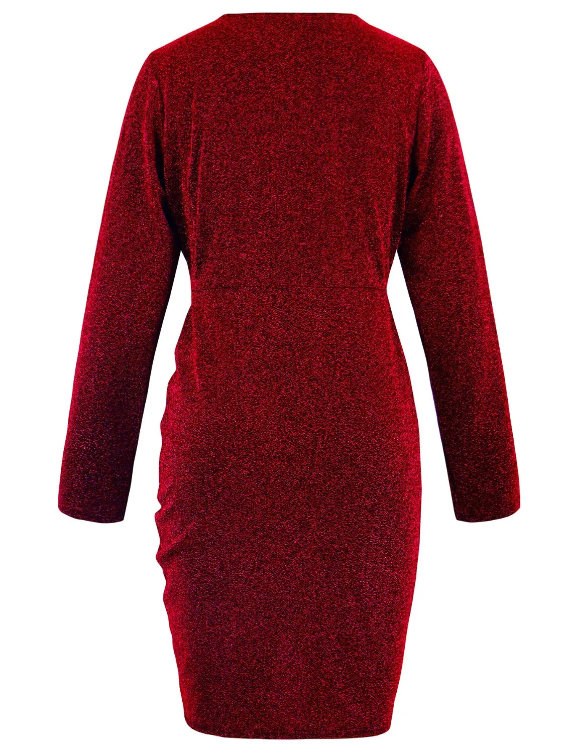 Ruched Heathered Surplice Long Sleeve Mini Dress sold by Charming Charlie product image thumbnail 5