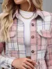 Drawstring Plaid Button Up Jacket with Chest Pockets sold by Charming Charlie
