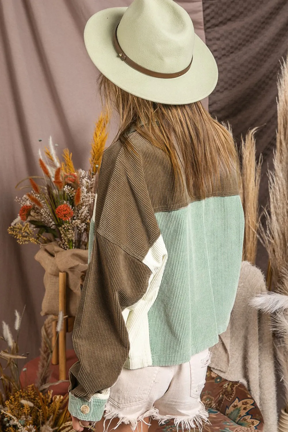 Pocketed Color Block Collared Neck Jacket sold by Charming Charlie product image thumbnail 3