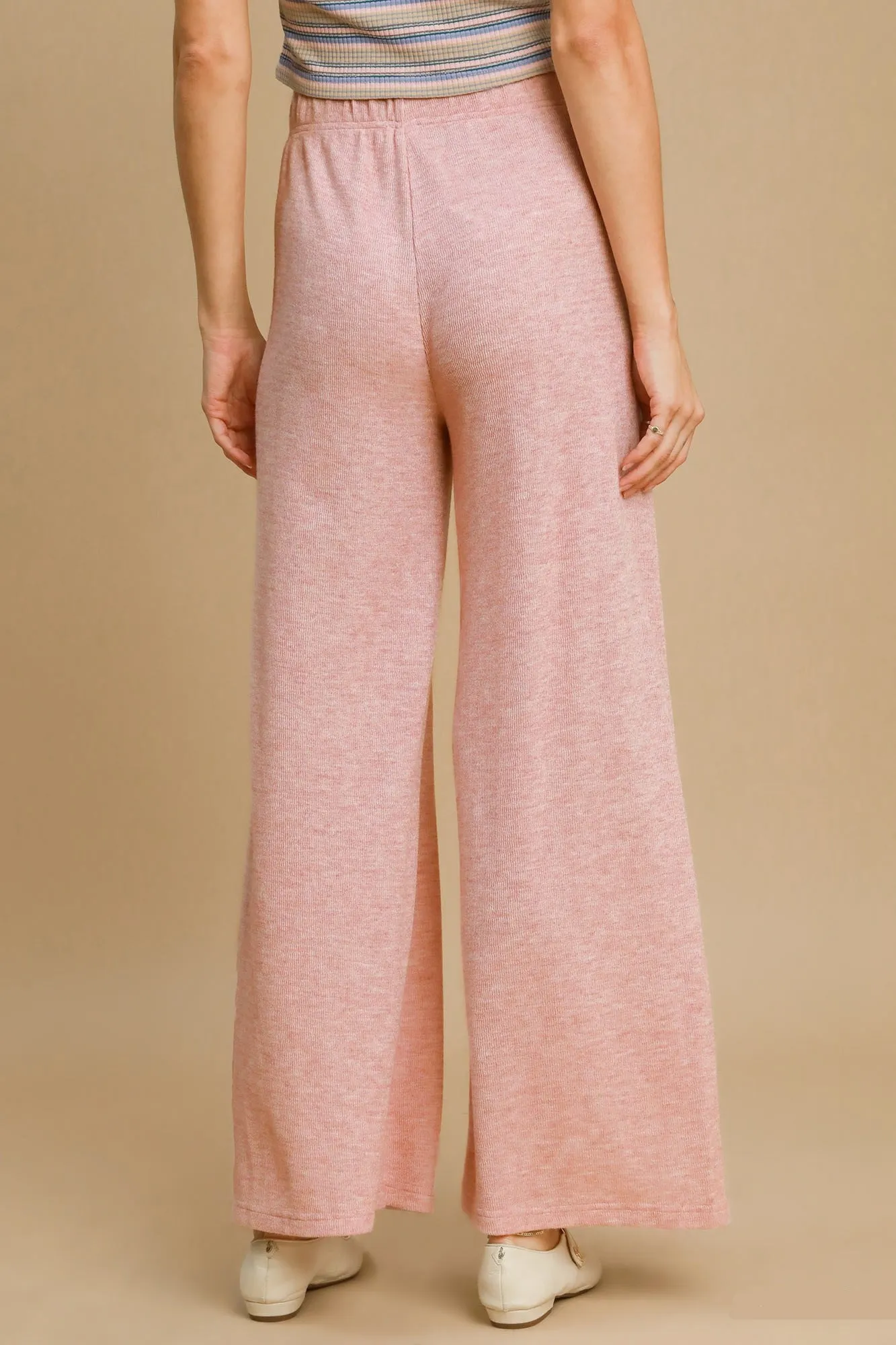 Umgee Elastic Waist Wide Leg Knit Pants sold by Charming Charlie product image thumbnail 2
