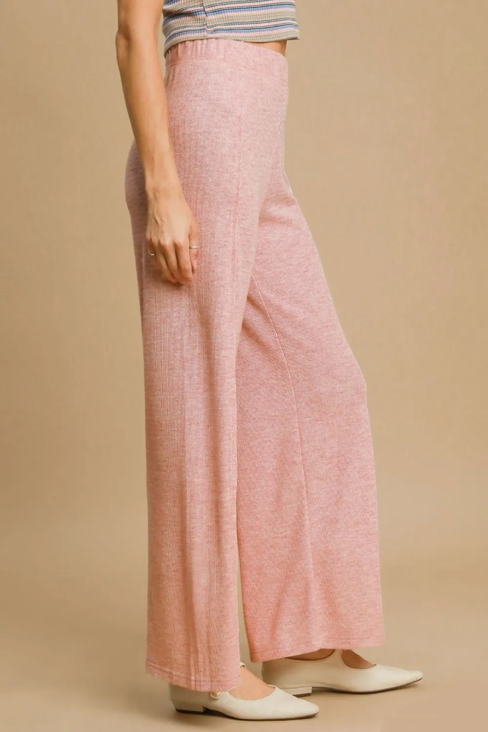 Umgee Elastic Waist Wide Leg Knit Pants sold by Charming Charlie product image thumbnail 3