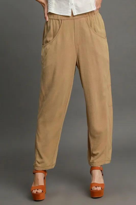 Umgee Elastic Waist Baggy Fit Pants with Pockets sold by Charming Charlie