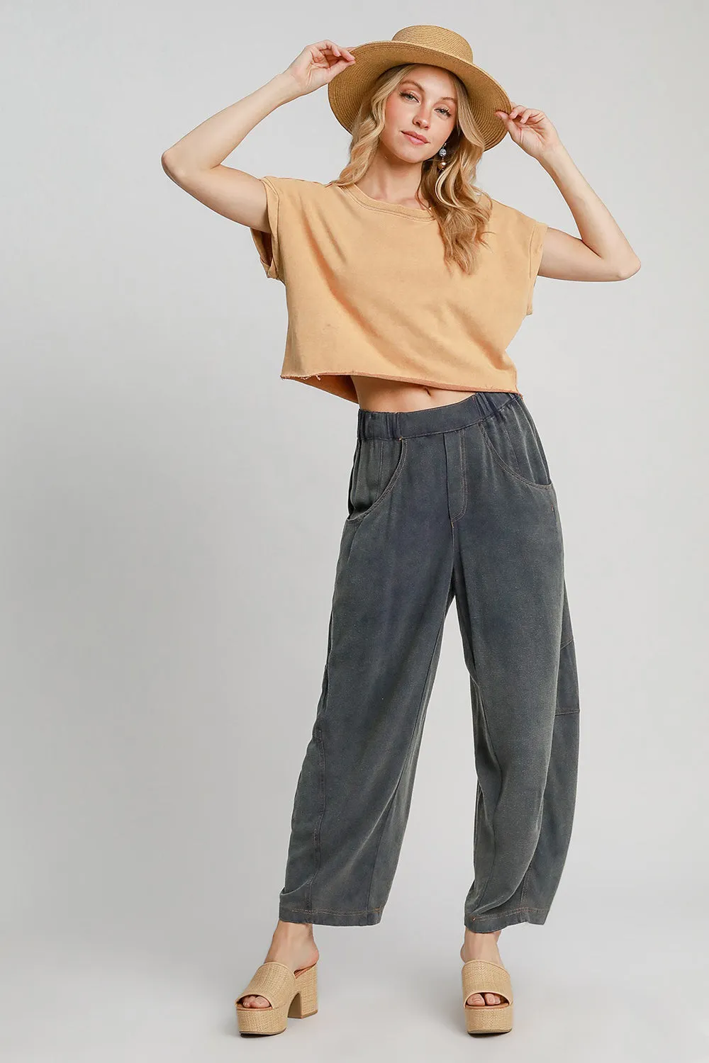 Umgee Elastic Waist Baggy Fit Pants with Pockets sold by Charming Charlie product image thumbnail 4