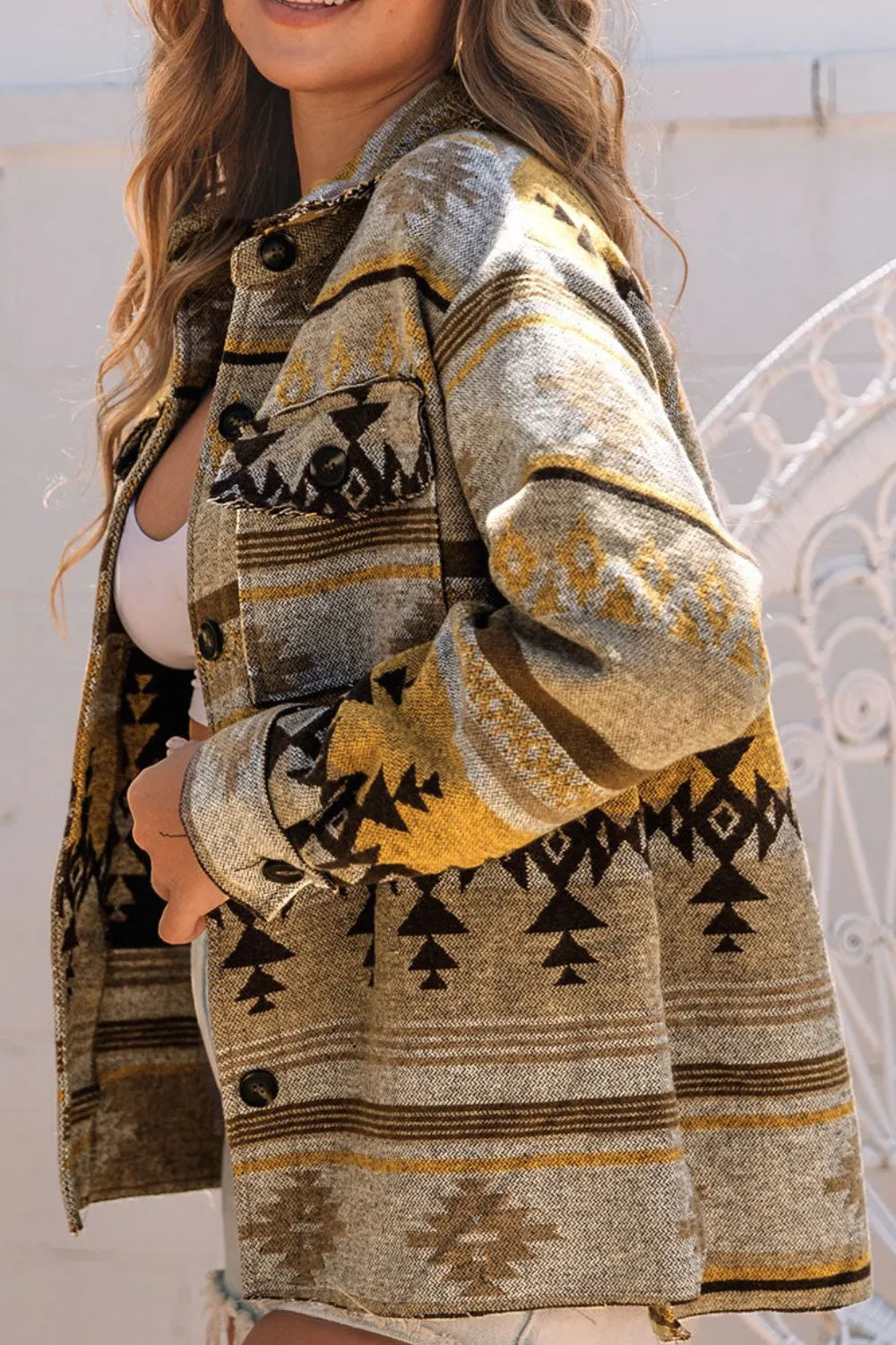 Pocketed Geometric Collared Neck Jacket sold by Charming Charlie product image thumbnail 2