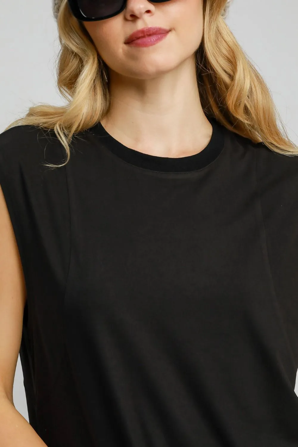 Umgee Round Neck Sleeveless High-Low Curved Hemline Mini Dress sold by Charming Charlie product image thumbnail 5